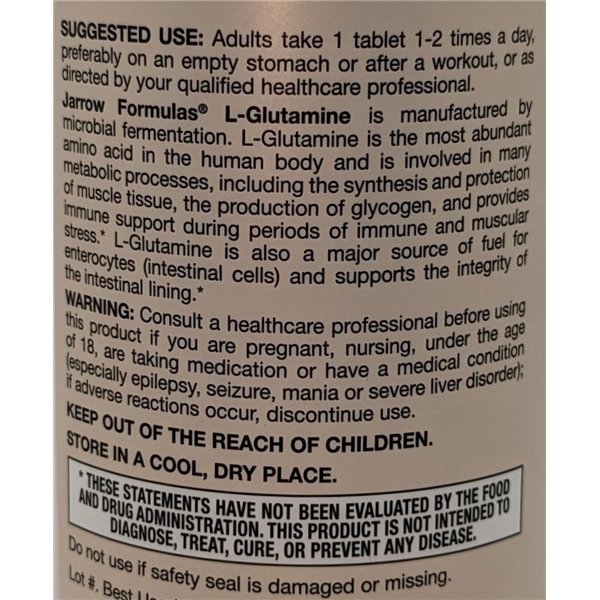 L-glutamīns, 1000 mg - 100 tabletes