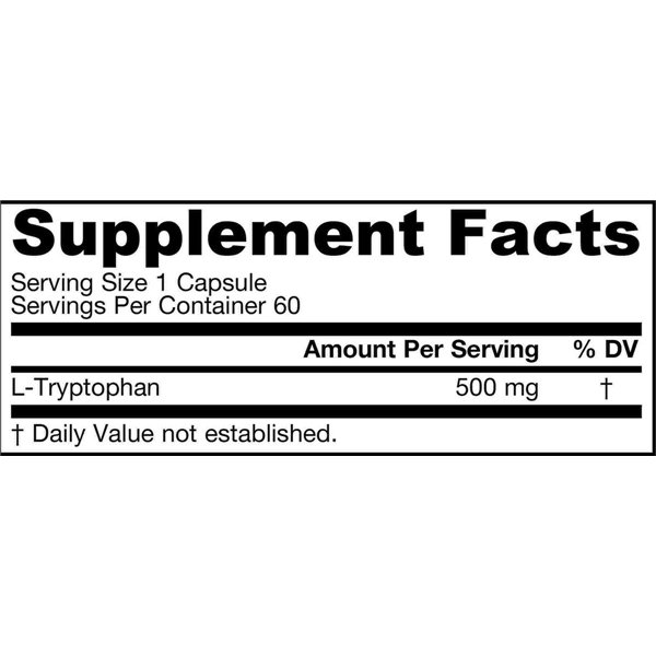 L-triptofāns, 500 mg - 60 v-kapsulas