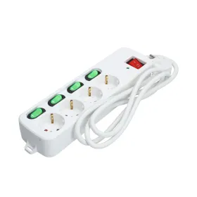 4 kištukų lizdas be maitinimo jungiklio TM Electron TMUAD554 Balta 3680 W (1,5 m)
