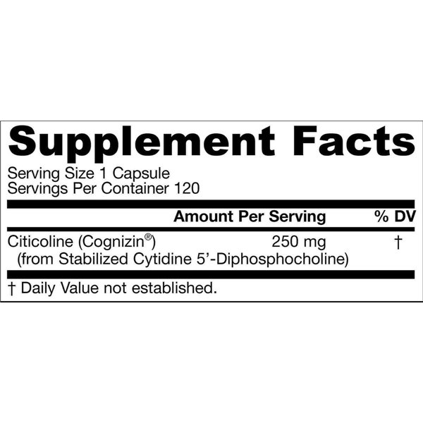 Citicoline CDP holīns, 250 mg - 120 kapsulas