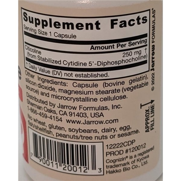 Citicoline CDP Choline, 250mg - 60 caps