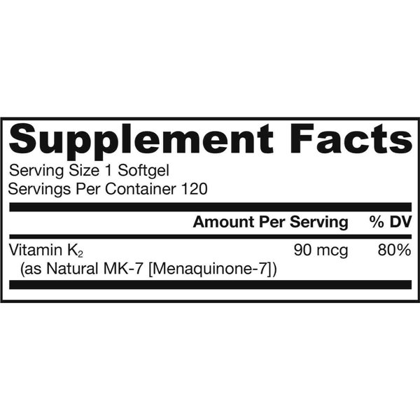 MK-7, 90 mcg – 120 minkštųjų kapsulių