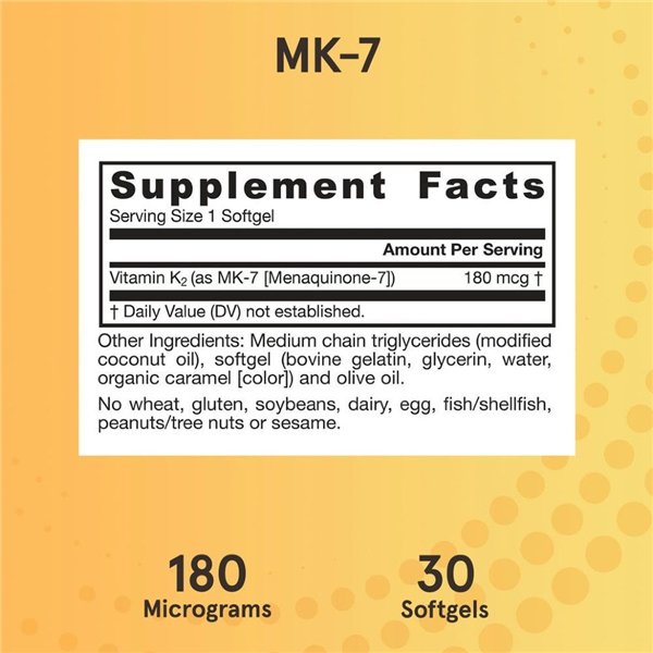 MK-7, 180 mcg - 30 mīkstās kapsulas