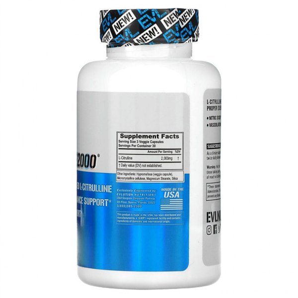 L-Citrulline 2000, Capsules - 90 vcaps