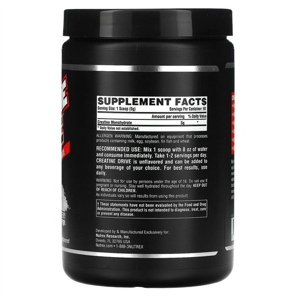 Creatine Drive, Unflavored - 300g
