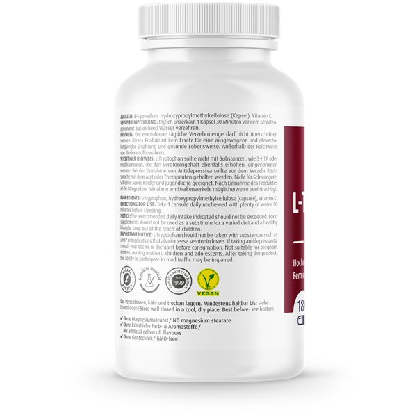 L-triptofanas, 500 mg - 180 kapsulių