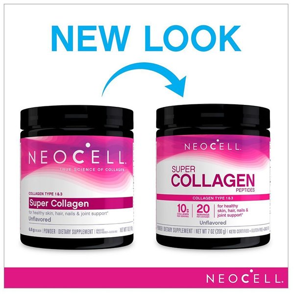 Super Collagen Peptides Type 1 & 3, Unflavored - 200g