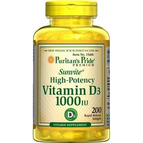 Vitamin D3, 1000IU - 200 softgels