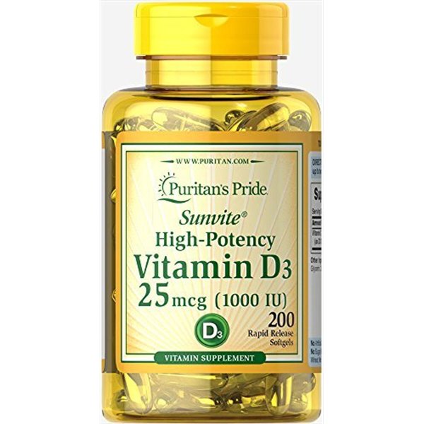 Vitamin D3, 1000IU - 200 softgels
