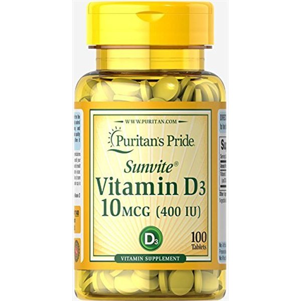 Vitamin D3, 400IU - 100 tablets