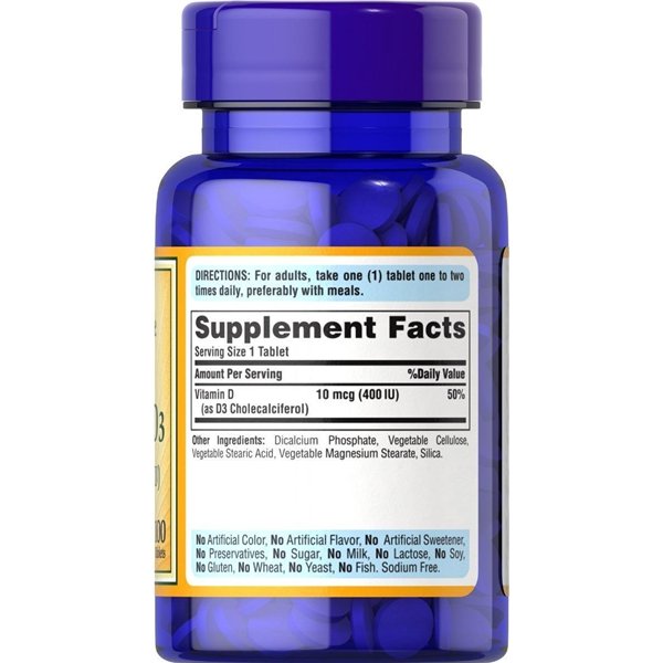 Vitaminas D3, 400 TV - 100 tablečių