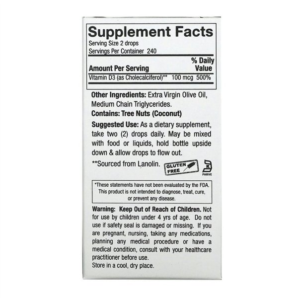 Vitamin D-3 Drops, 4000IU - 15 ml.