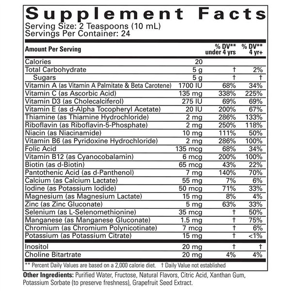 Multi Vitamin & Mineral, Natural Orange/Mango - 237 ml.
