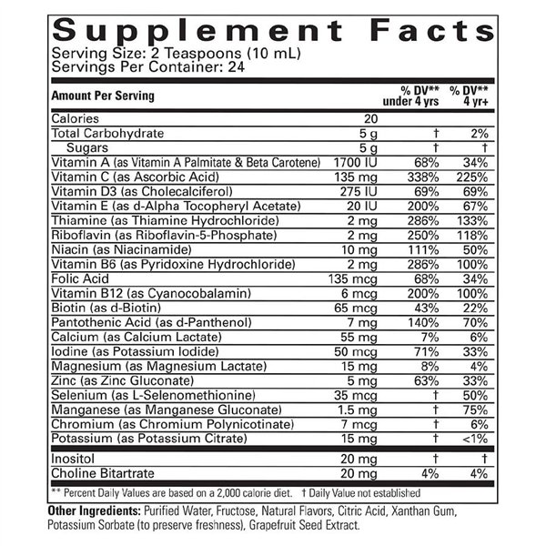 Multi Vitamin & Mineral, Natural Orange/Mango - 237 ml.