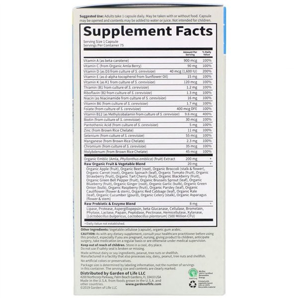 Vitamin Code RAW ONE vyrams - 75 v kapsulės