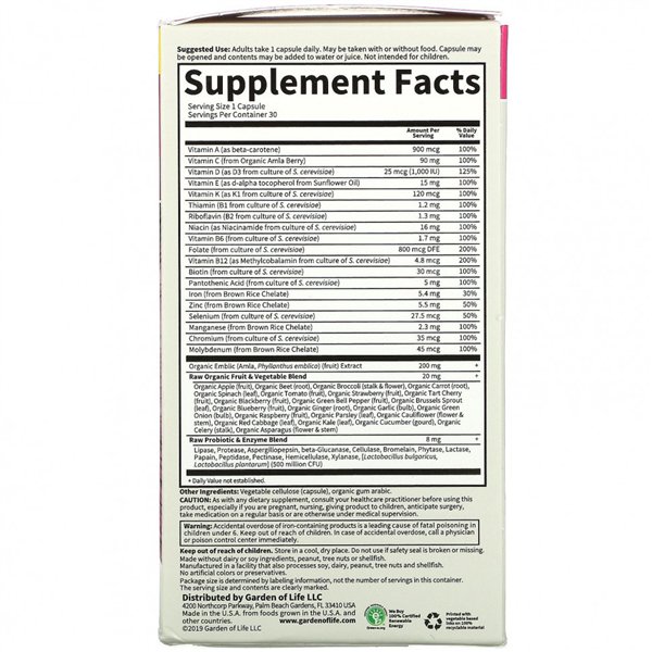 Vitamin Code RAW ONE for Women - 30 vcaps