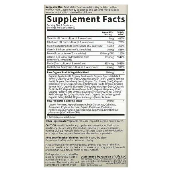 Vitamīnu kods Raw B komplekss - 120 vegānas kapsulas