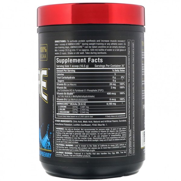 Aminocore BCAA, mėlynųjų aviečių skonio - 315 g