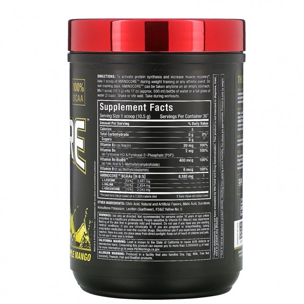 Aminocore BCAA, ananāsu un mango - 315g