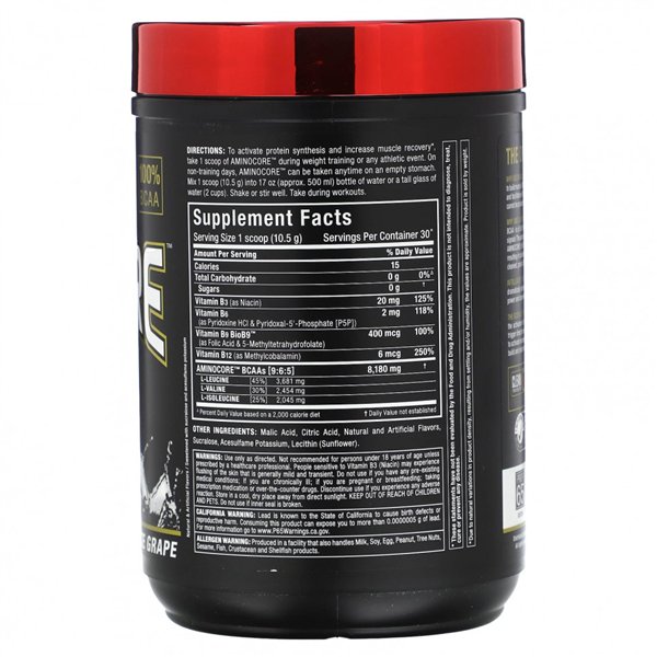Aminocore BCAA, valkoinen viinirypäle - 315g