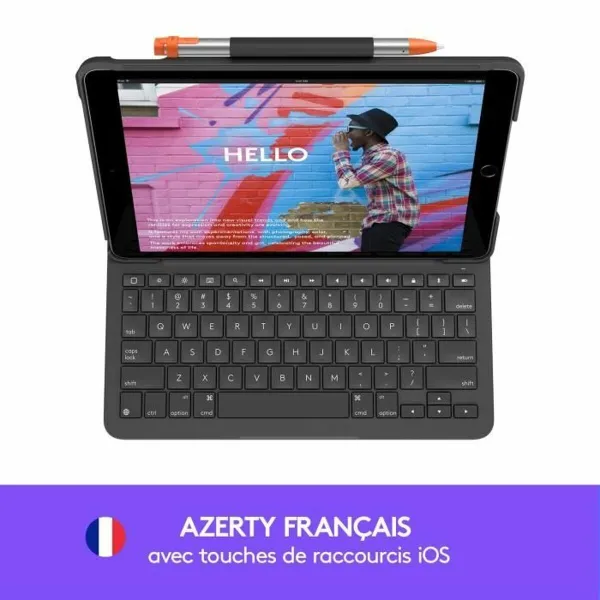Tahvelarvuti Ümbris Logitech Slim Folio Grafiithall AZERTY