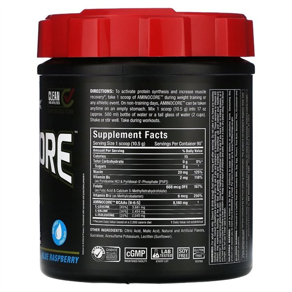 Aminocore BCAA, sininen vadelma - 945g