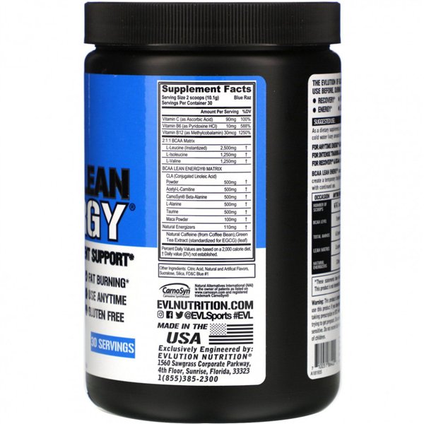 BCAA Lean Energy, Blue Raz - 303 г