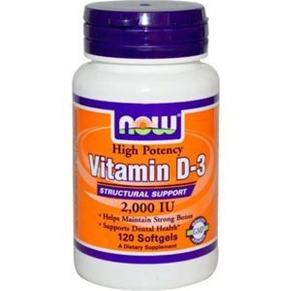 Vitaminas D-3, 2000 TV - 120 minkštųjų gelių