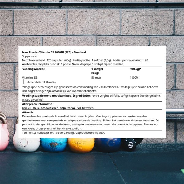 Vitaminas D-3, 2000 TV - 120 minkštųjų gelių