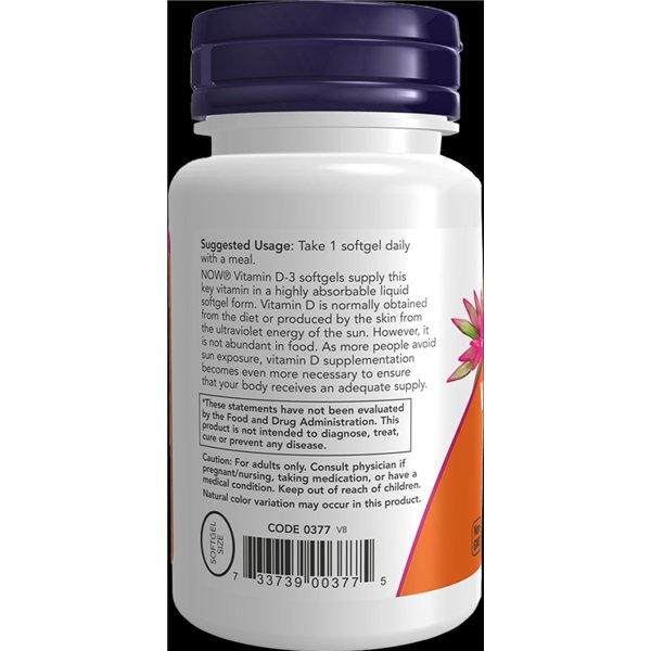 Vitaminas D-3, 2000 TV - 120 minkštųjų gelių