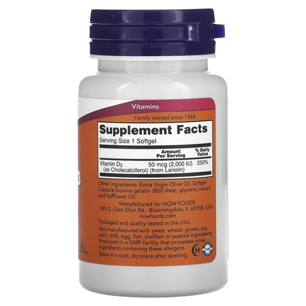 Vitamin D-3, 2000 IU - 120 softgels