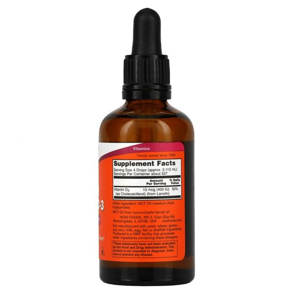 Vitamin D-3 Liquid, 400 IU - 59 ml.