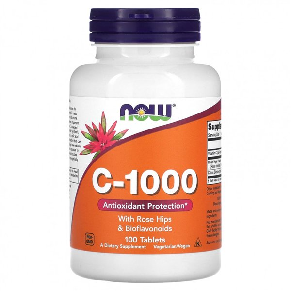 Vitamin C-1000 with Rose Hips & Bioflavonoids - 100 tablets