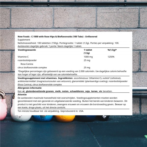 Vitaminas C-1000 su erškėtuogėmis ir bioflavonoidais - 100 tablečių