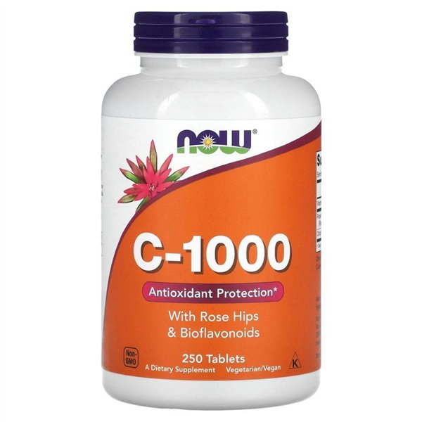 Vitamin C-1000 with Rose Hips & Bioflavonoids - 250 tablets