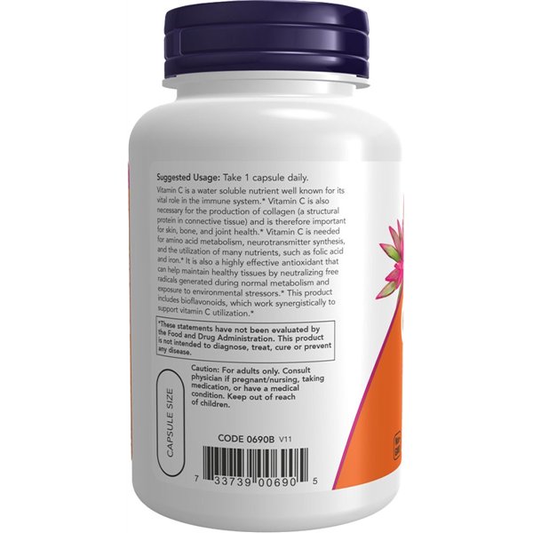 C vitamīns-1000 ar 100 mg bioflavonoīdiem - 100 v-kapsulas