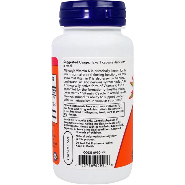 Vitamin K-2, 100mcg - 100 vcaps