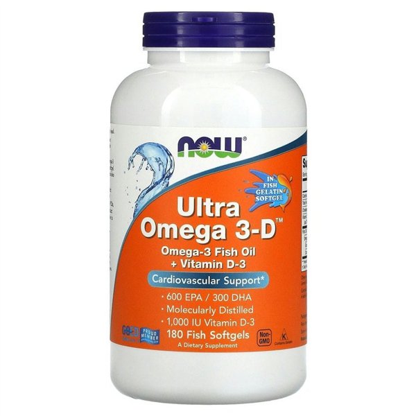 Ultra Omega 3-D su vitaminu D-3 - 180 minkštųjų kapsulių