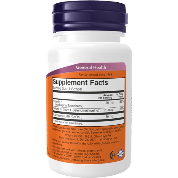 Kofermentas Q10 su selenu ir vitaminu E, 50 mg – 50 minkštųjų kapsulių