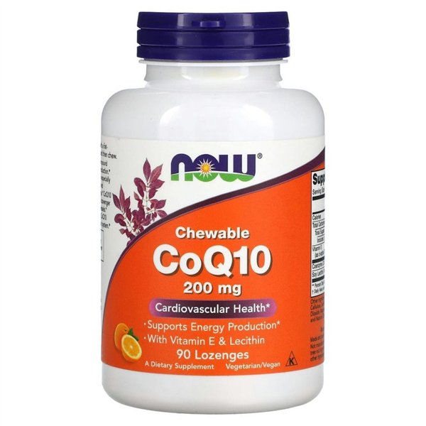 CoQ10 lesitiinillä ja E-vitamiinilla, 200 mg (pureskeltava) - 90 imeskelytablettia