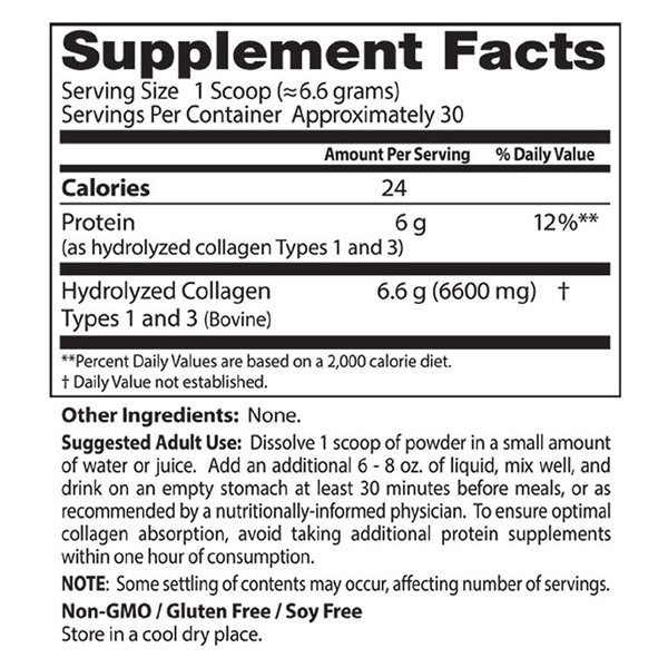 Puhdas kollageeni tyypit 1 ja 3, jauhe - 200 g