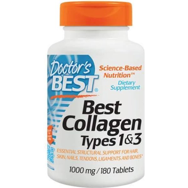 Collagen Types 1 and 3 with Peptan and Vitamin C, 1000mg - 180 tabs
