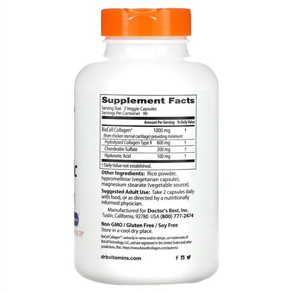 Hyaluronic Acid + Chondroitin Sulfate with BioCell Collagen - 180 caps