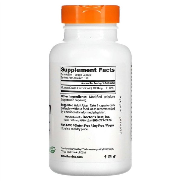 C-vitamiini ja QC, 1000 mg - 120 v-kapselia