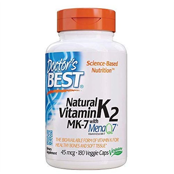 Natūralus vitaminas K2 MK7 su MenaQ7, 45 mcg - 180 v kapsulių