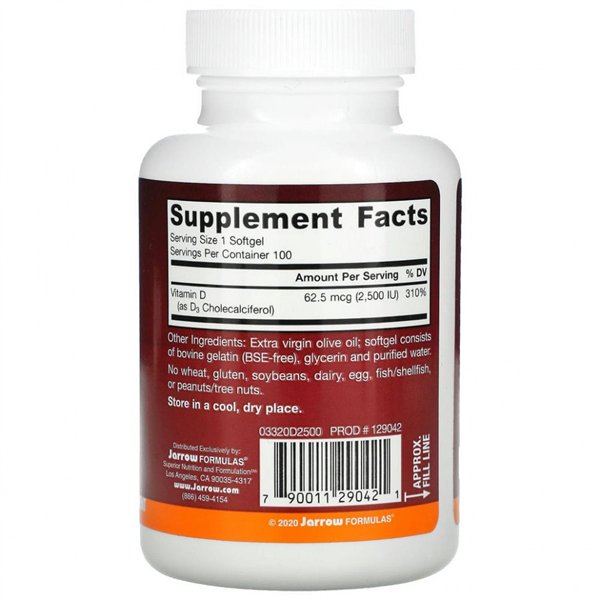 Vitamin D3, 2500 IU - 100 softgels
