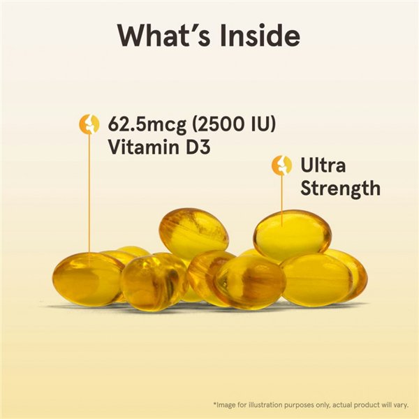 Vitamin D3, 2500 IU - 100 softgels