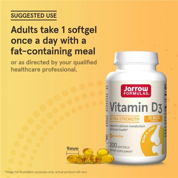 Vitamin D3, 25mcg - 200 softgels