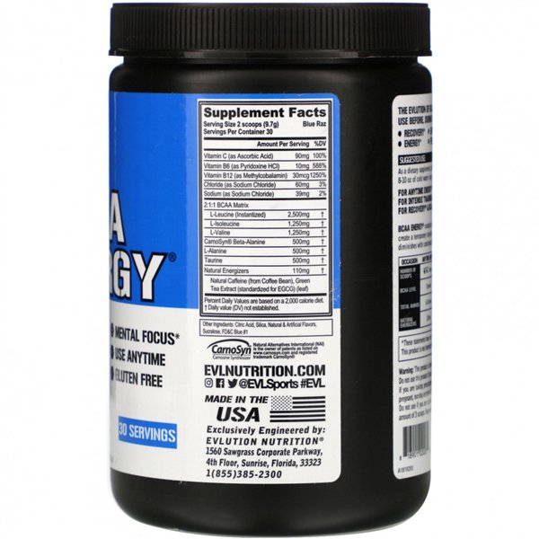 BCAA Energy, Blue Raz - 270g