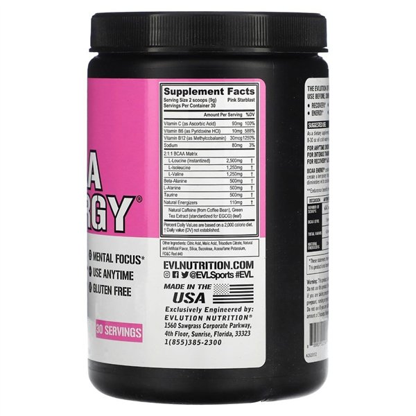 BCAA Energy, Pink Starblast - 270g